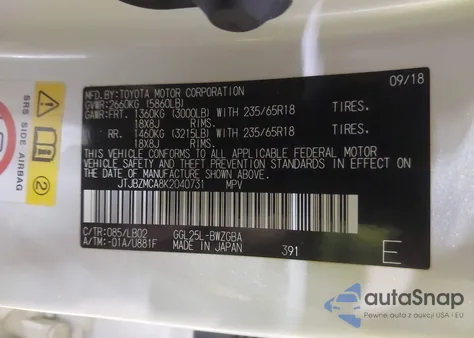 2019 Lexus Rx 350 z USA, uszkodzony, nr VIN JTJBZMCA8K2040731